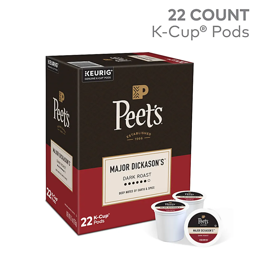 Peet's Coffee Major Dickason's Blend K-Cup Pods, Carton Of 22