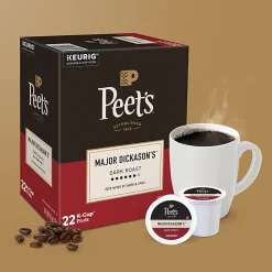 Peet's Coffee Major Dickason's Blend K-Cup Pods, Carton Of 22