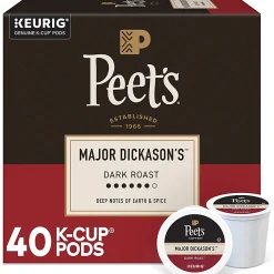 Peet's Coffee Major Dickason's Blend Coffee K-Cup Pods, Box Of 40