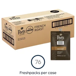 Peet s Coffee & Tea Single Serve Coffee Freshpacks, French Roast, Carton Of 76