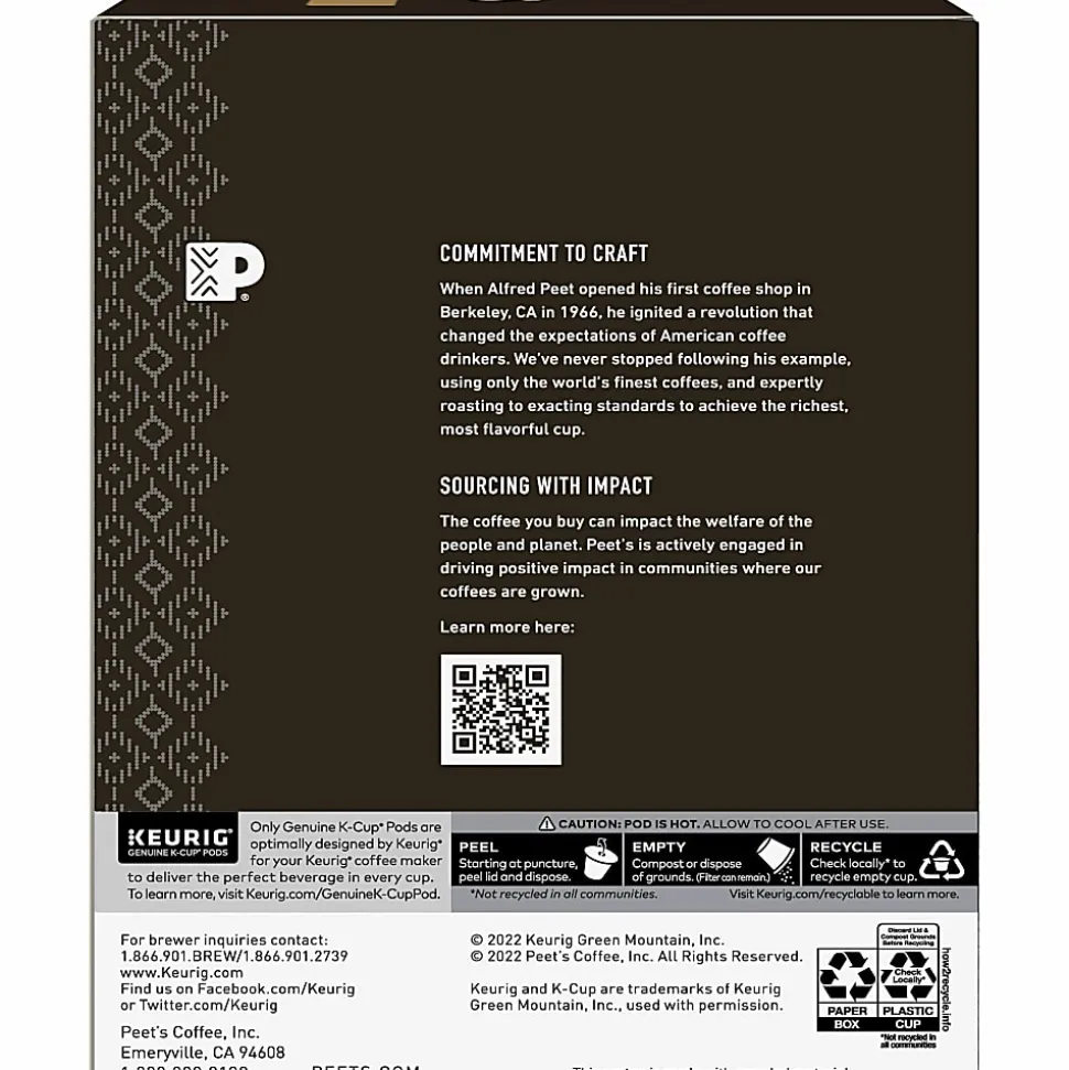 Peet's K-Cup Big Bang K-Cup Pods - Compatible with Keurig K-Cup Brewer - Medium - 22 K-Cup - 22 / Box