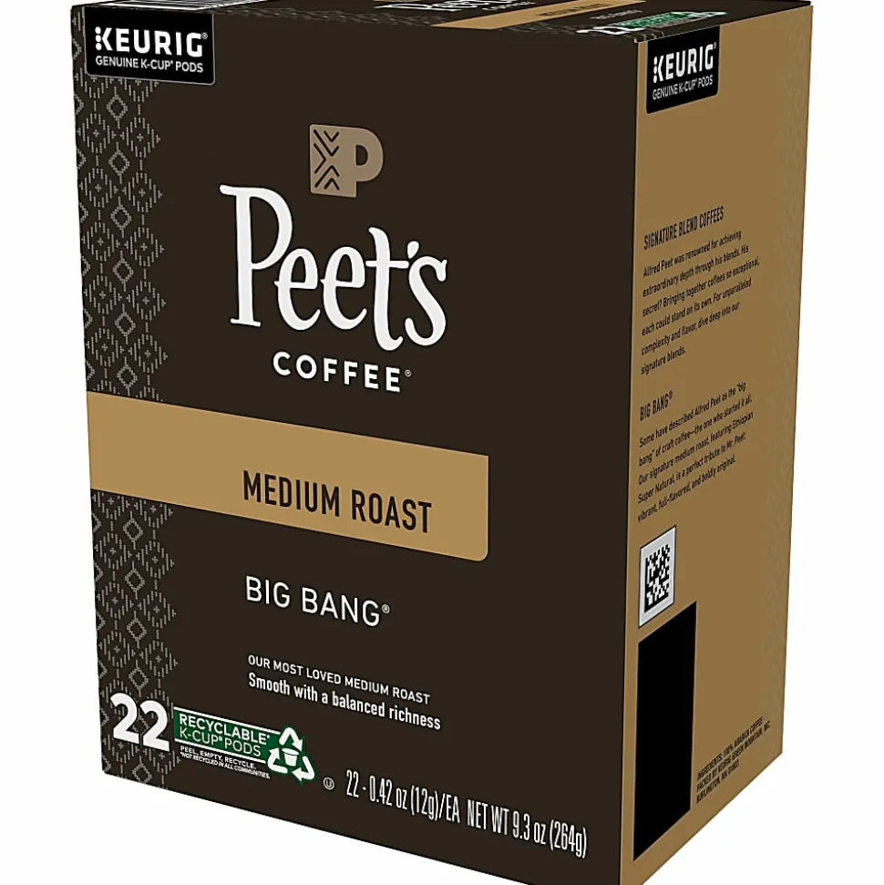 Peet's K-Cup Big Bang K-Cup Pods - Compatible with Keurig K-Cup Brewer - Medium - 22 K-Cup - 22 / Box