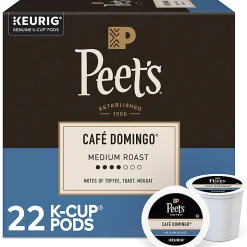 Peet's K-Cup Cafe Domingo K-Cup Pods - Compatible with Keurig K-Cup Brewer - Medium - 22 K-Cup