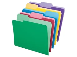 Pendaflex® Color File Folders, Erasable Tabs, 1/3 Cut, Letter Size, Assorted Colors, Pack Of 30