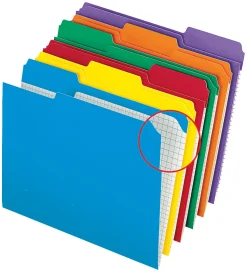 Pendaflex® Color Reinforced Top File Folders With Interior Grid, 1/3 Cut, Letter Size, Assorted Colors, Pack Of 100