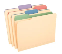 Pendaflex® Color Tab File Folders, 1/3 Cut, 8 1/2" x 11", Letter Size, Assorted Colors, Box Of 50