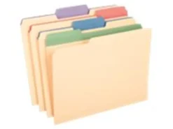 Pendaflex® Color Tab File Folders, 1/3 Cut, 8 1/2" x 11", Letter Size, Assorted Colors, Box Of 50