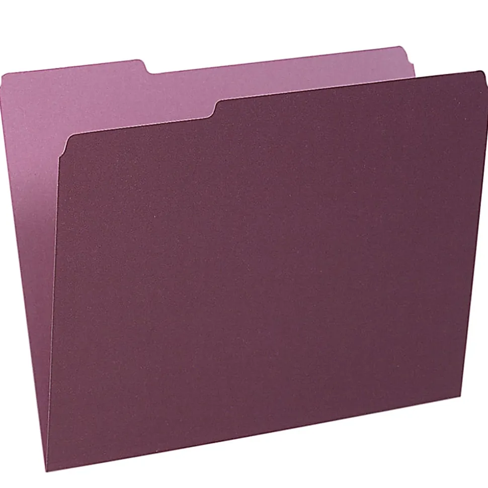 Pendaflex® 1/3-Cut Color Interior Folders, Letter Size, Burgundy, Box Of 100