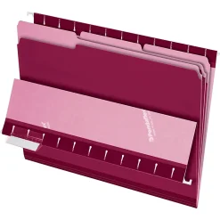 Pendaflex® 1/3-Cut Color Interior Folders, Letter Size, Burgundy, Box Of 100