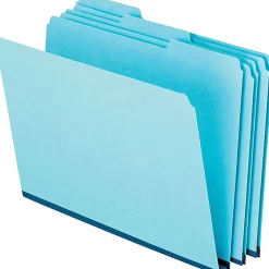 Pendaflex® 1/3-Cut Pressboard Tab Folders, Letter Size, Blue, Box Of 25