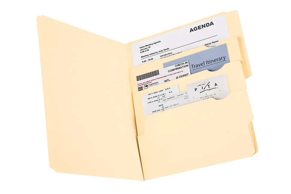 Pendaflex® Divide It Up® Multi-Section File Folders, 8 1/2" x 11, Letter Size, Manila, Pack Of 24