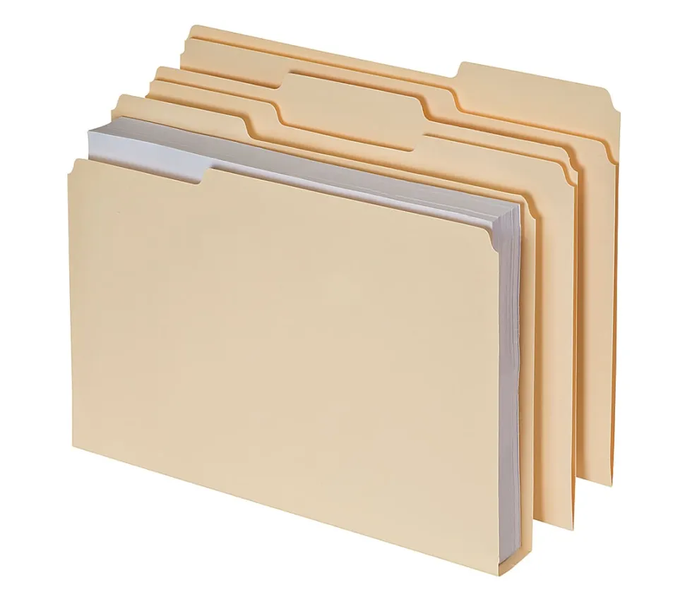 Pendaflex® Double Stuff File Folders, Letter Size, 1 1/2" Expansion, Manila, Pack Of 50 Folders