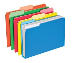 Pendaflex® Double Stuff File Folders, Letter Size, 1 1/2" Expansion, Assorted Colors, Pack Of 50 Folders