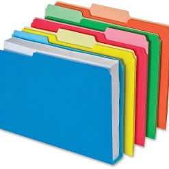 Pendaflex® Double Stuff File Folders, Letter Size, 1 1/2" Expansion, Assorted Colors, Pack Of 50 Folders