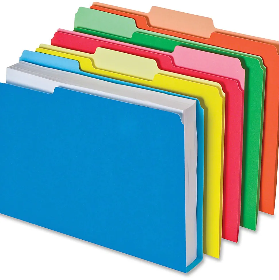 Pendaflex® Double Stuff File Folders, Letter Size, 1 1/2" Expansion, Assorted Colors, Pack Of 50 Folders
