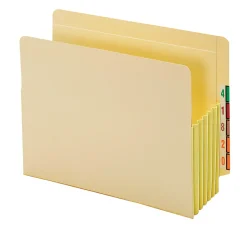 Pendaflex® End-Tab File Pockets With Tyvek® Gusset, 5 1/4" Expansion, Letter Size, Manila, Pack Of 10 Pockets