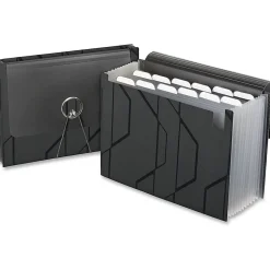 Pendaflex® Expanding File With Sliding Cover, 13 Pockets, Letter Size, Black