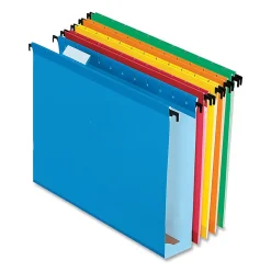 Pendaflex® Extra-Capacity Hanging File Folders, 2" Expansion, Letter Size, Assorted Colors, Box Of 20 Folders