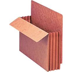 Pendaflex® Fiber Stock Heavy-Duty Expanding Pocket Folders, 3 1/2" Expansion, Letter Size, 30% Recycled, Red, Box Of 10 Folders