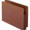Pendaflex® Fiber Stock Heavy-Duty Expanding Pocket Folders, 5 1/4" Expansion, Letter Size, 30% Recycled, Red, Box Of 10 Folders