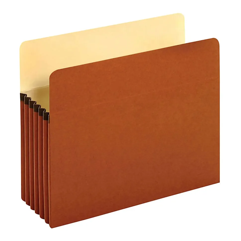Pendaflex® File Pockets, 5 1/4" Expansion, Letter Size, 30% Recycled, Brown, Box Of 10 File Pockets