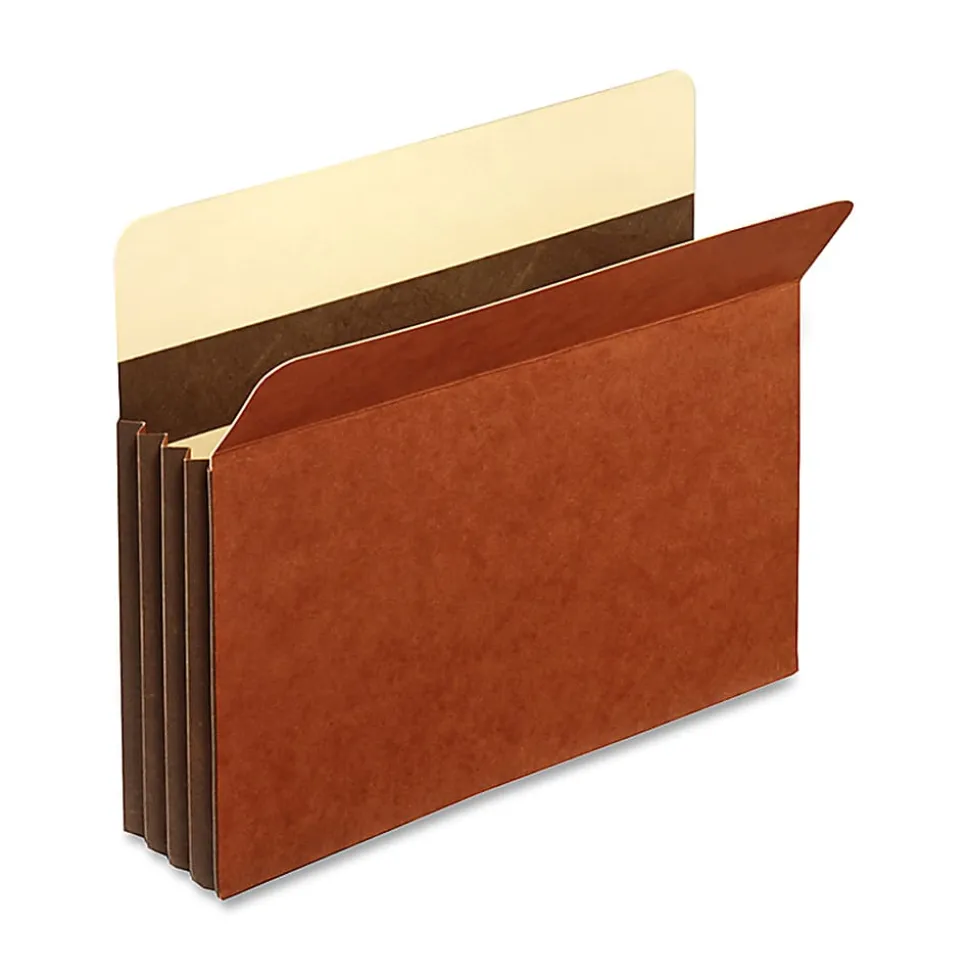 Pendaflex® File Pockets, Heavy-Duty, Accordion, Legal Size, 3 1/2" Expansion, Brown, Box Of 25