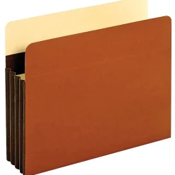 Pendaflex® File Pockets, Heavy-Duty, Extra-Wide Accordion, Letter Size, 3 1/2" Expansion, Brown, Box Of 10