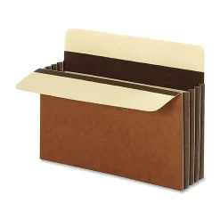 Pendaflex® File Pockets, Heavy-Duty, Extra-Wide Accordion, Letter Size, 3 1/2" Expansion, Brown, Box Of 10