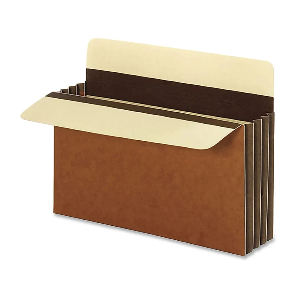 Pendaflex® File Pockets, Heavy-Duty, Extra-Wide Accordion, Letter Size, 3 1/2" Expansion, Brown, Box Of 10