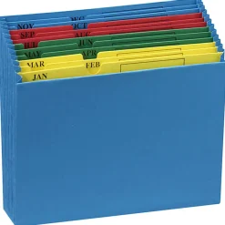 Pendaflex® File Pockets, QuickView Monthly Desktop Project, Letter Size, Jan-Dec, Blue