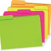 Pendaflex® Glow File Folders, 1/3 Cut, 8 1/2" x 11", Letter Size, Assorted Colors, Pack Of 24