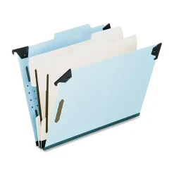 Pendaflex® Hanging Classification Folders, 2 Dividers, 6 Partitions, Letter Size, Blue, Box Of 10