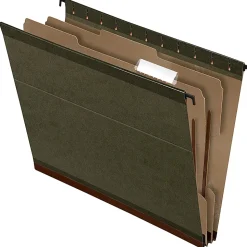 Pendaflex® Hanging File Folders With Dividers, 2 Dividers, Letter Size, Standard Green, Pack Of 10