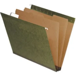 Pendaflex® Hanging File Folders With Dividers, 2 Dividers, Letter Size, Standard Green, Pack Of 10
