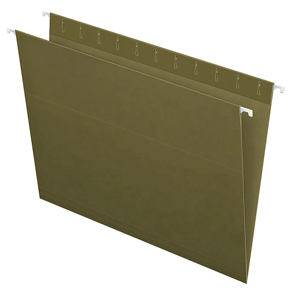 Pendaflex® Hanging Folders, Letter Size, 100% Recycled; Standard Green, Box Of 25 Folders
