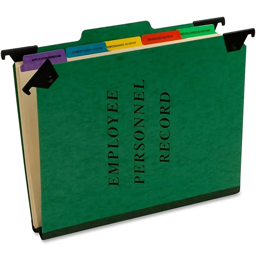 Pendaflex® Hanging Style Personnel Folder, 9 1/2" x 11 3/4", 2" Expansion, Green