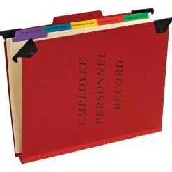 Pendaflex® Hanging-Style Personnel File Folder, 2" Expansion, 9-1/2" x 11-3/4", Letter Size, 30% Recycled, Red