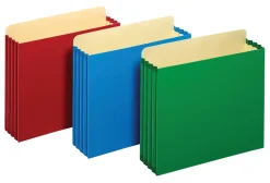 Pendaflex® Heavy-Duty Pockets, 3 1/2" Expansion, Letter Size, Assorted Colors, Pack Of 4 Pockets