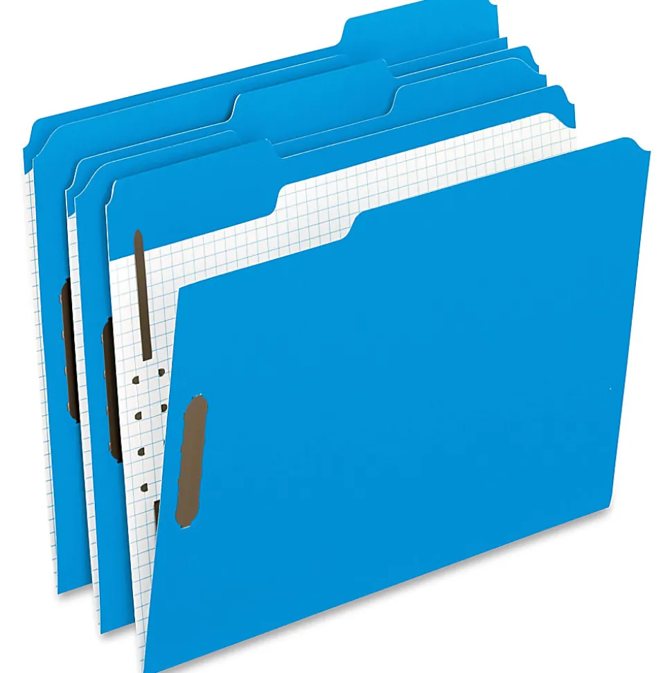 Pendaflex Oxford 1/3 Cut Color Fasteners Folders, Letter Size, Blue, Box Of 50