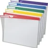 Pendaflex® Poly Index Folders, Letter Size, Clear With Color Stripes, Pack Of 10