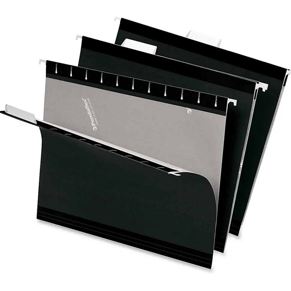 Pendaflex® Premium Reinforced Color Hanging File Folders, Letter Size, Black, Pack Of 25 Folders