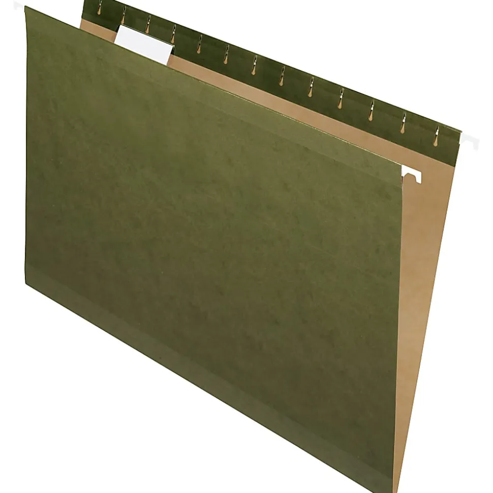 Pendaflex® Premium Reinforced Hanging Folders, 1/5 Cut, Legal Size, Standard Green, Pack Of 25