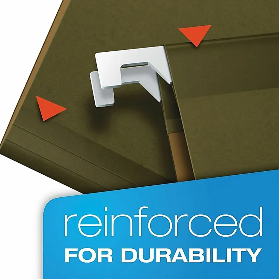 Pendaflex® Premium Reinforced Extra-Capacity Hanging File Folders, 4" Expansion, Legal Size, Green, Pack Of 25 Folders