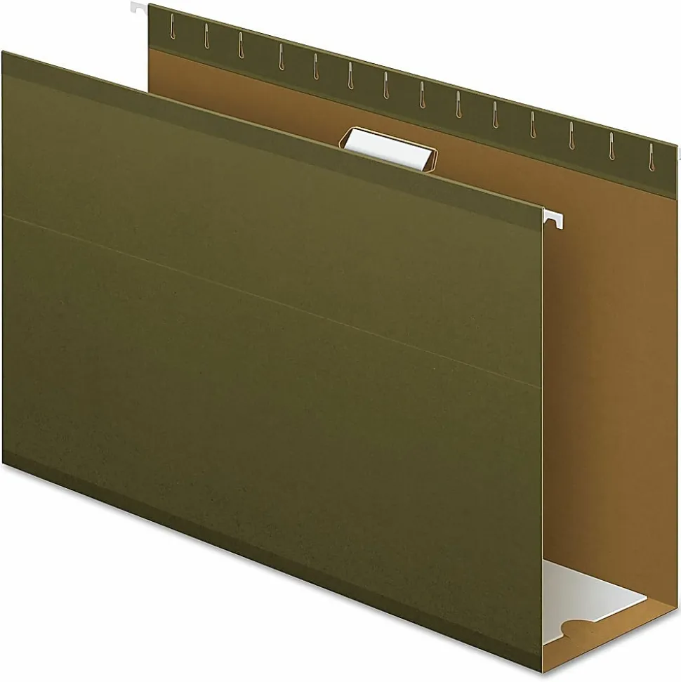 Pendaflex® Premium Reinforced Extra-Capacity Hanging File Folders, 4" Expansion, Legal Size, Green, Pack Of 25 Folders