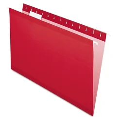 Pendaflex® Premium Reinforced Color Hanging File Folders, Legal Size, Red, Pack Of 25 Folders