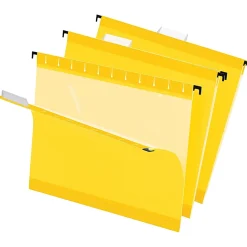 Pendaflex® Premium Reinforced Color Hanging File Folders, Letter Size, Yellow, Pack Of 25 Folders