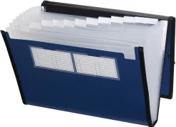 Pendaflex® Professional Poly Expanding File, 13 Pockets, Letter Size, Metallic Blue