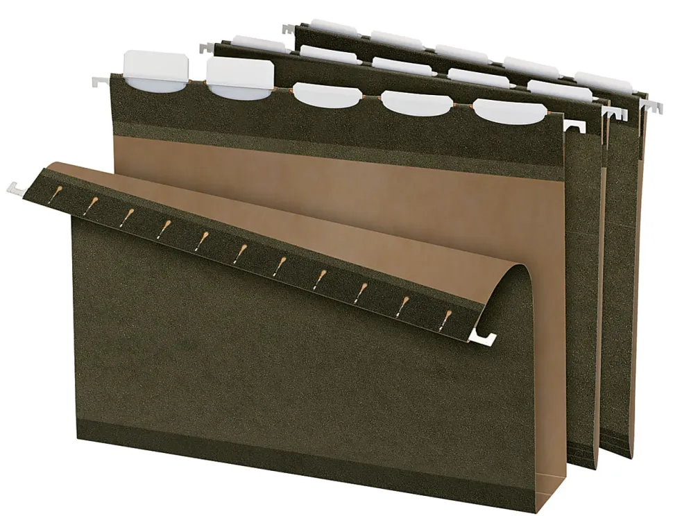 Pendaflex® Ready-Tab™ With Lift Tab Technology Reinforced Box-Bottom Hanging Folders, Letter Size, Standard Green, Pack Of 20