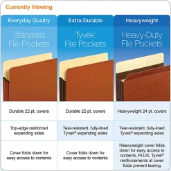 Pendaflex® Redrope Expanding File Pockets, 1 3/4" Expansion, Letter Size, Brown, Box Of 25 File Pockets