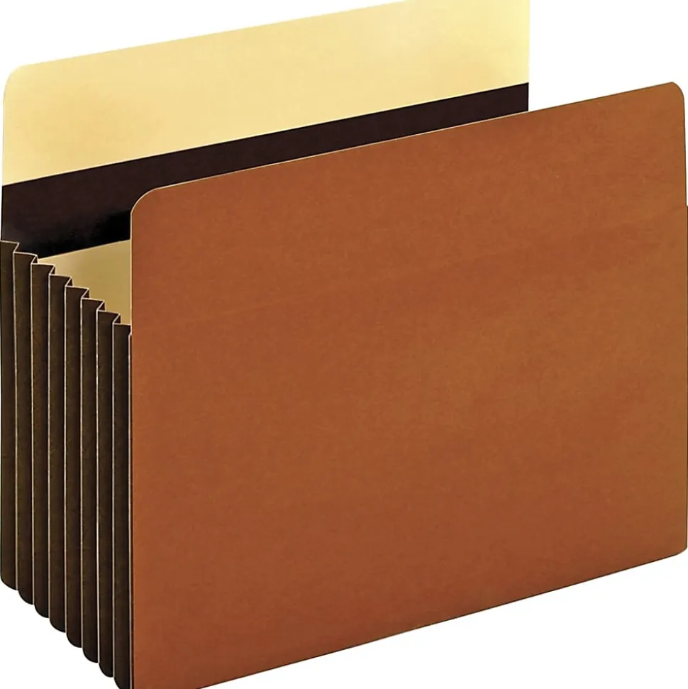 Pendaflex® Redrope Heavy-Duty Accordion File Pockets, 7" Expansion, Letter Size, Brown, Box Of 5 Pockets